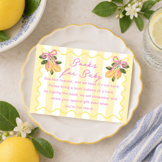 Carte D'accompagnement Lemon Baby Shower Books for Baby Enclosure Card