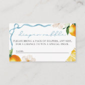 Carte D'accompagnement Lemon & Bows Baby Shower Diaper Raffle Entry (Devant)