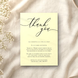 Carte D'accompagnement Lemon Chiffon Calligraphie Photo Personnalisé Merc