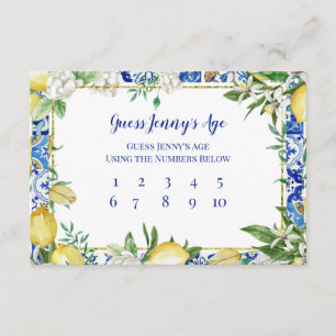 Carte D'accompagnement Lemon devine l'âge de la mariée