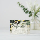 Carte D'accompagnement Lemon Grove | Informations modernes sur le Mariage (Debout devant)