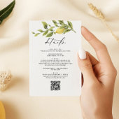 Carte D'accompagnement Lemon Sorrento Amalfi QR Code Détails du Mariage