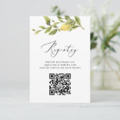 Carte D'accompagnement Lemon Sorrento Amalfi QR Code Mariage Registre (Debout devant)