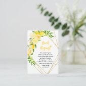 Carte D'accompagnement Lemons and Foliage Baby Shower Book Request (Debout devant)