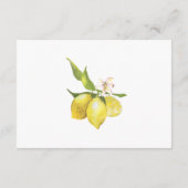 Carte D'accompagnement Lemons Blossom Mariage Détails de la réception (Dos)