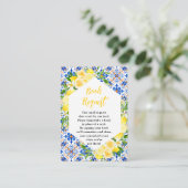 Carte D'accompagnement Lemons Mediterranean Baby Shower Book Request (Debout devant)