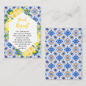 Carte D'accompagnement Lemons Mediterranean Baby Shower Book Request (Devant / Derrière)