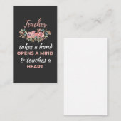 Carte D'accompagnement L'Enseignant Prend Une Main Ouvre Un Esprit (Devant / Derrière)
