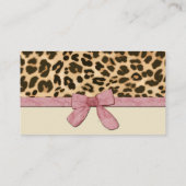 Carte D'accompagnement Léopard Pink Bow Girl Baby shower Déchets Raffle (Dos)