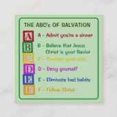 Carte D'accompagnement Les ABC du salut (Devant)