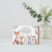 Carte D'accompagnement Les animaux des bois Baby shower mignon (Debout devant)