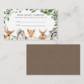 Carte D'accompagnement Les Animaux Des Bois Devinent Combien De Candies C (Devant / Derrière)