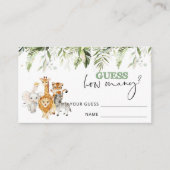 Carte D'accompagnement Les animaux Safari devinent combien (Devant)