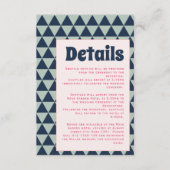 Carte D'accompagnement les années 70 Motif triangle rétro Mariage Super (Devant)