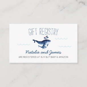 Carte D'accompagnement Les baleines sous le Baby shower du Registre des C