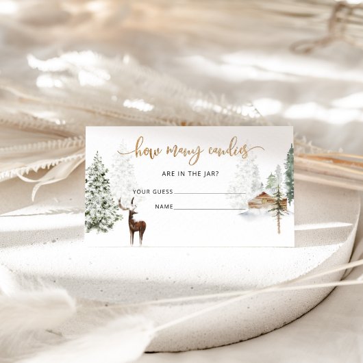 Carte D'accompagnement Les cerfs de forêt de bois devinent combien de bon