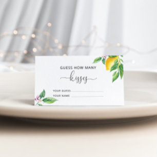 Carte D'accompagnement Les citrons devinent combien de baisers jeu de nag