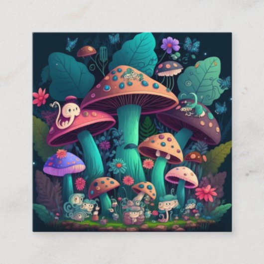 Carte D'accompagnement Les elfes de champignons dans le champ (Devant)