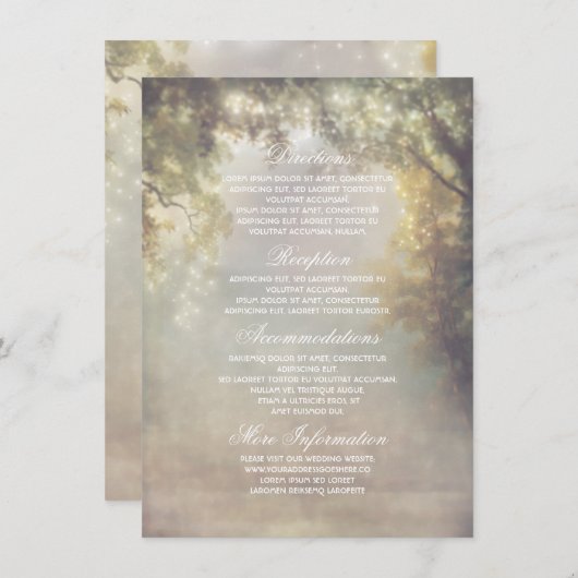 Carte D'accompagnement Les feux d'arbre rustique fournissent des informat (Devant / Derrière)