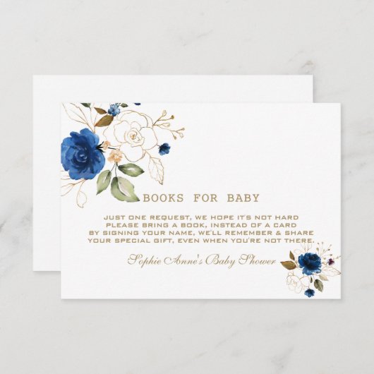 Carte D'accompagnement Les Fleurs Bleues D'Or Apportent Un Livre (Devant / Derrière)