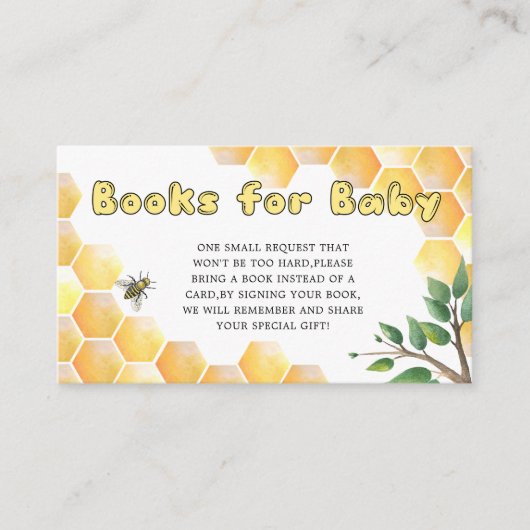Carte D'accompagnement Les livres d'abeilles pour le billet bébé (Devant)