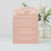 Carte D'accompagnement Les mariages roses. Détails du QR floral (Debout devant)