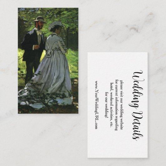 Carte D'accompagnement Les Promenades (Les Poussettes) par Monet Mariage (Devant / Derrière)