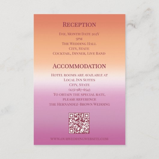 Carte D'accompagnement Lesbian Wedding Photo Pride Flag Gradient (Dos)