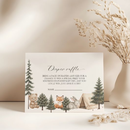 Carte D'accompagnement Let the adventure begin baby shower diaper raffle