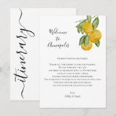 Carte D'accompagnement Lettre d'accueil Mariage citron, itéraire Mariage (Devant / Derrière)