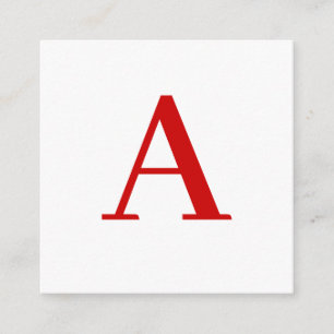 Carte D'accompagnement Lettre initiale de monogramme rouge blanc moderne
