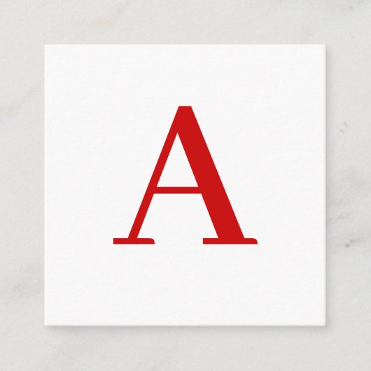 Carte D'accompagnement Lettre initiale de monogramme rouge blanc moderne  (Devant)