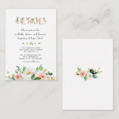 Carte D'accompagnement Lettres florales floues modernes Détails du Mariag (Devant / Derrière)