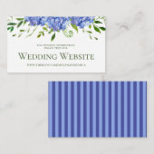 Carte D'accompagnement LGBTQ Blue Hydrangeas Floral Mariage Website (Devant / Derrière)