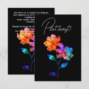 Carte D'accompagnement LGBTQ Mariage drôle Changement de date Petals & P