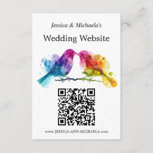 Carte D'accompagnement LGBTQ+ Site mariage Rainbow Lovebirds