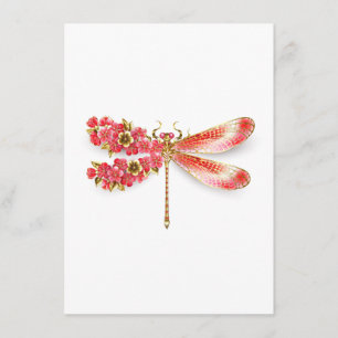 Carte D'accompagnement libellule de fleurs avec sakura de bijoux