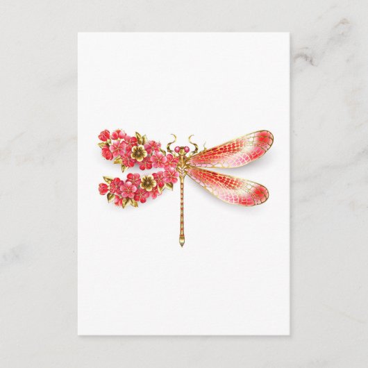 Carte D'accompagnement libellule de fleurs avec sakura de bijoux (Devant)
