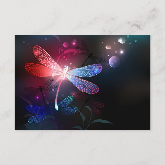 Carte D'accompagnement libellule rouge brillante (Devant)