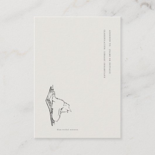 Carte D'accompagnement Library Cat- Book Insert Enclosure Card (Devant)