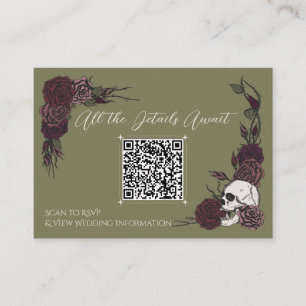 Carte D'accompagnement Lien QR Art Olives et Crâne & Botanique