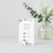 Carte D'accompagnement Liens sociaux, vert feuille en or trait d'insertio (Debout devant)