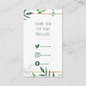 Carte D'accompagnement Liens sociaux, vert feuille en or trait d'insertio (Devant)