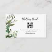 Carte D'accompagnement LIFY Botanical Eucalyptus Feuille QR Code Mariage (Devant)