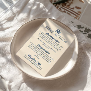 Carte D'accompagnement Light Peach Retro Funky Modern Mariage Détails