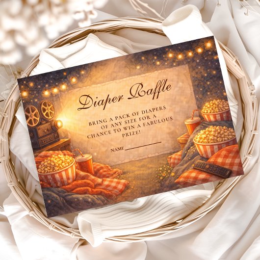 Carte D'accompagnement Lights Camera Baby Shower Diapper Raffle