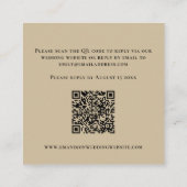 Carte D'accompagnement Ligne Gold Wavy Bordure Script QR Code Mariage RSV (Dos)