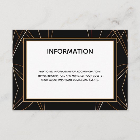 Carte D'accompagnement Lignes de cuivre Informations sur le Mariage Abstr (Devant)