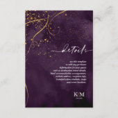 Carte D'accompagnement Lignes fines Gold Abstrait Détails Plum ID867 (Devant)