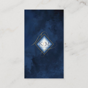 Carte D'accompagnement Lignes fines Gold Abstrait Wishing well Navy ID867